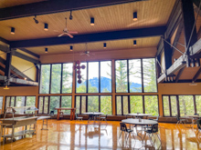Camp Huston Dining Room with mountain view
